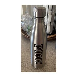 Victoria’s Secret 17oz PINK Silver Metal Water Bottle